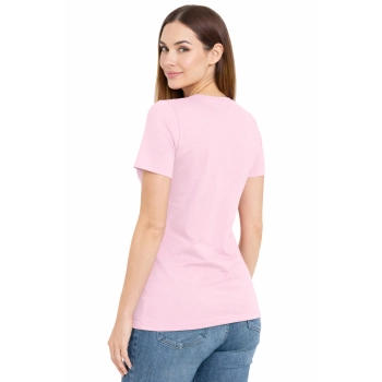 T-shirt Damski różowa dekolt w serek roz. L